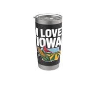 J'adore Iowa Cornfields Cardinal State Gobelet isotherme en acier inoxydable double paroi