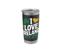 J'adore Ireland Shamrock Heart Pride Gobelet isotherme en acier inoxydable double paroi