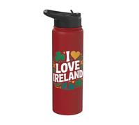 J'adore Ireland Shamrock Heart Pride Stainless Steel Insulated Water Bottle