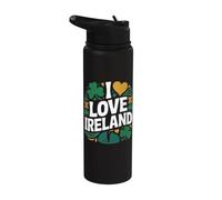 J'adore Ireland Shamrock Heart Pride Stainless Steel Insulated Water Bottle
