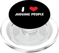 J'adore Juger Les Gens - Heart - Watch Judge PopSockets PopGrip pour MagSafe