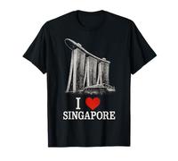J'adore la Ligne d'horizon de Marina Bay Sands Merlion Skyline de Singapour T-Shirt