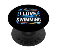 J'adore la Natation : Une Passion Unique pour Les nageurs PopSockets PopGrip Adhésif