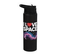J'adore la nébuleuse du cosmos galactique spatial Stainless Steel Insulated Water Bottle