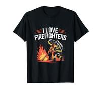 J'adore la Passion héroïque des Pompiers T-Shirt Graphique avec Valeur