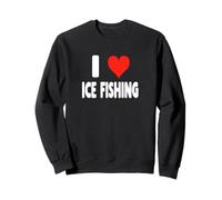 J'adore la pêche sur Glace - Heart Fishermen Minnesota Lake Pond Sweatshirt