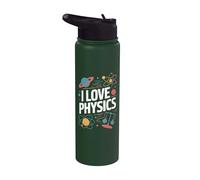 J'adore la physique et la conception de planètes atomiques Stainless Steel Insulated Water Bottle