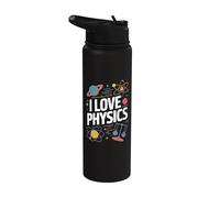J'adore la physique et la conception de planètes atomiques Stainless Steel Insulated Water Bottle