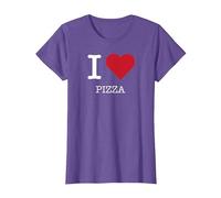 J'adore la Pizza, J'adore la Pizza T-Shirt, Femme, Violet Chiné, L