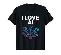 J'adore la Technologie des Circuits neuronaux futuristes de l'IA T-Shirt Graphique avec Valeur