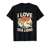 J'adore l'ambiance rétro de la Plage avec Les Lions de mer T-Shirt Graphique avec Valeur