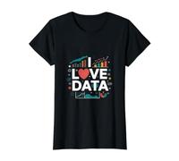 J'adore l'analyse de données, passionné de visuels T-Shirt Graphique avec Valeur, Femme, Noir, M