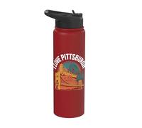 J'adore l'art architectural de Pittsburgh Stainless Steel Insulated Water Bottle