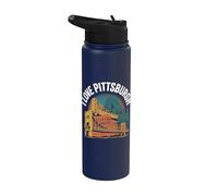 J'adore l'art architectural de Pittsburgh Stainless Steel Insulated Water Bottle