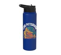J'adore l'art architectural de Pittsburgh Stainless Steel Insulated Water Bottle