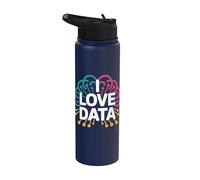 J'adore l'art cérébral des réseaux neuronaux de données Stainless Steel Insulated Water Bottle