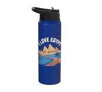 J'adore l'aventure des pyramides d'Égypte sur le Nil Stainless Steel Insulated Water Bottle