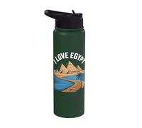 J'adore l'aventure des pyramides d'Égypte sur le Nil Stainless Steel Insulated Water Bottle