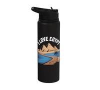 J'adore l'aventure des pyramides d'Égypte sur le Nil Stainless Steel Insulated Water Bottle