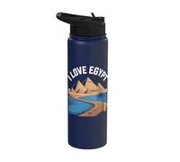 J'adore l'aventure des pyramides d'Égypte sur le Nil Stainless Steel Insulated Water Bottle