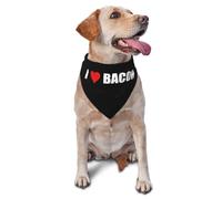 J'adore Le Bacon Foulard Triangulaire Chiens Mode Écharpe Triangulaire Lavable Écharpe pour Chien pour Chiot Chat Quotidien