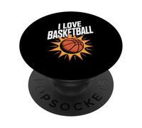 J'adore Le Basket Vibrant Sunburst Motivation PopSockets PopGrip Adhésif