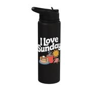 J'adore le café aux crêpes du dimanche Relax Sun Stainless Steel Insulated Water Bottle