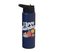 J'adore le café aux crêpes du dimanche Relax Sun Stainless Steel Insulated Water Bottle