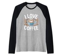 J'adore le café, le latte et les haricots Manche Raglan