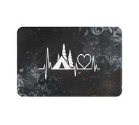J'adore Le Camping Et Le Rythme Cardiaque Tapis De Douche Absorbant Welcome Paillassons Antidérapant Paillasson Intérieur pour Extérieur Salon Couloir 40X60Cm