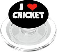 J'adore Le Cricket - Heart Pitch Wicket Sport PopSockets PopGrip pour MagSafe