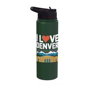 J'adore le design du paysage urbain et montagnard de Denver Stainless Steel Insulated Water Bottle