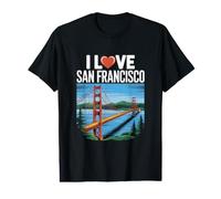 J'adore Le Golden Gate Bridge de San Francisco T-Shirt Graphique avec Valeur