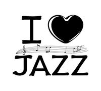 J'adore le jazz. -Autocollants muraux avec phrases - convient pour les Chambres de salon, les chambres d'enfants, les salles de musique, les magasins, etc. - noir 40 * 40cm