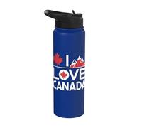 J'adore le mont Maple Leaf du Canada Stainless Steel Insulated Water Bottle