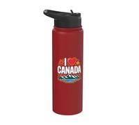 J'adore le mont Maple Leaf du Canada Stainless Steel Insulated Water Bottle