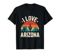 J'adore Le Motif de Coucher de Soleil avec Cactus d'Arizona T-Shirt