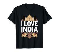 J'adore le motif des éléphants du Taj Mahal en Inde T-Shirt