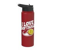 J'adore le mouvement dynamique de Softball Passion Ball Stainless Steel Insulated Water Bottle