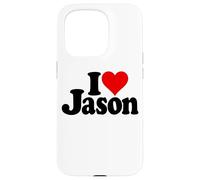 J'adore Le NOM DE Jason en Forme DE CŒUR sur Un T-Shirt Coque pour iPhone 15 Pro