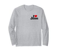 J'adore Le NOM DE Jason en Forme DE CŒUR sur Un T-Shirt Manche Longue