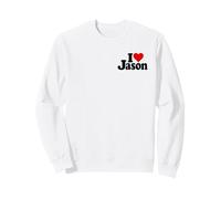 J'adore Le NOM DE Jason en Forme DE CŒUR sur Un T-Shirt Sweatshirt