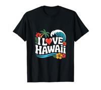 J'adore Le Paradis Tropical du Surf à Hawaï T-Shirt Graphique avec Valeur