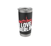 J'adore le paysage urbain de Berlin : Skyline Pride Gobelet isotherme en acier inoxydable double paroi