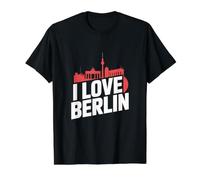 J'adore Le Paysage Urbain de Berlin : Skyline Pride T-Shirt Graphique avec Valeur, Homme, Noir, S