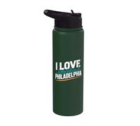 J'adore le paysage urbain de Philadelphie Stainless Steel Insulated Water Bottle