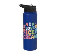 J'adore le plaisir de célébrer la crème glacée Stainless Steel Insulated Water Bottle