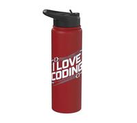 J'adore le plaisir des développeurs de logiciels de codage Stainless Steel Insulated Water Bottle
