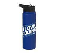 J'adore le plaisir des développeurs de logiciels de codage Stainless Steel Insulated Water Bottle