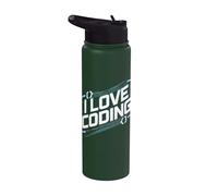 J'adore le plaisir des développeurs de logiciels de codage Stainless Steel Insulated Water Bottle